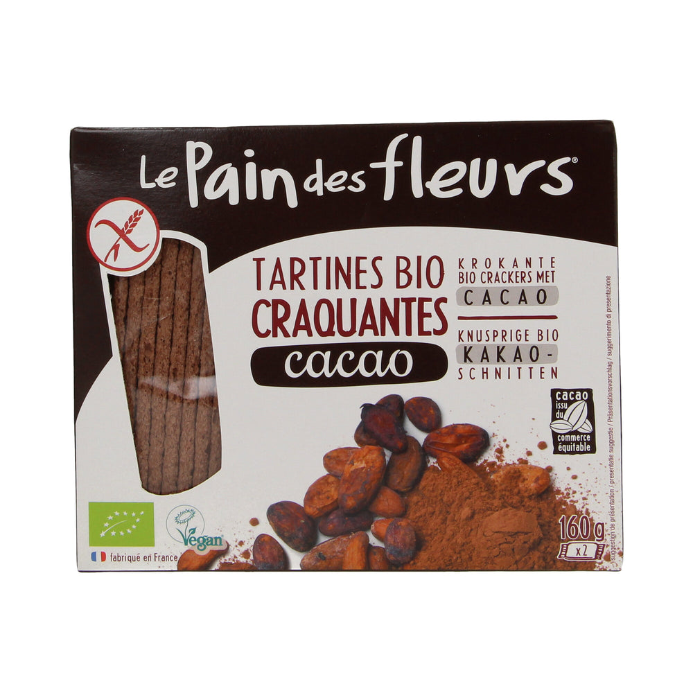 Cacao crackers met rietsuiker glutenvrij BIO 160g